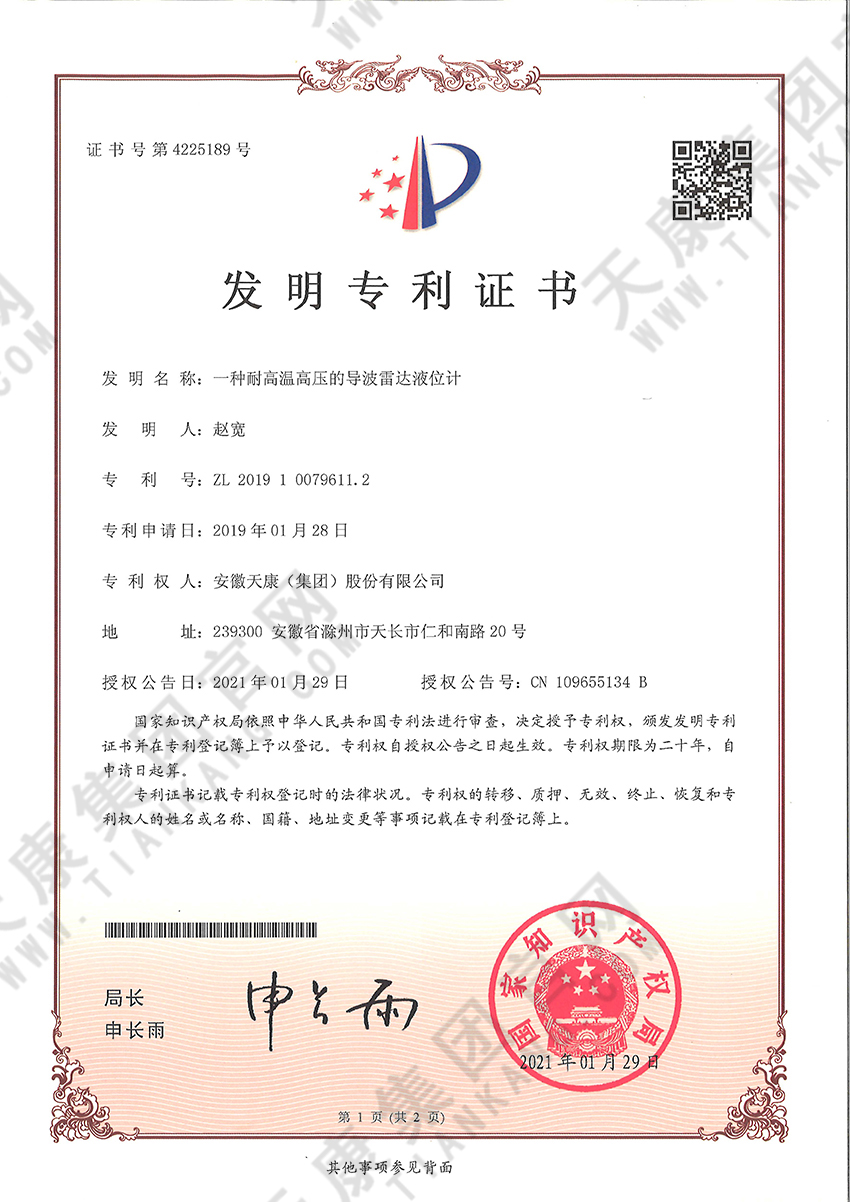 一種耐高溫高壓的導(dǎo)波雷達(dá)液位計(jì)