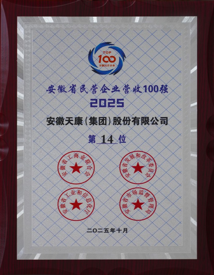 2025安徽省民營企業營收100強第十四